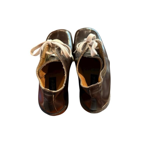 Vintage Kenneth Cole Square Toe Brown Leather Chukka Boots Made in Italy Size 41 - Picture 3 of 8